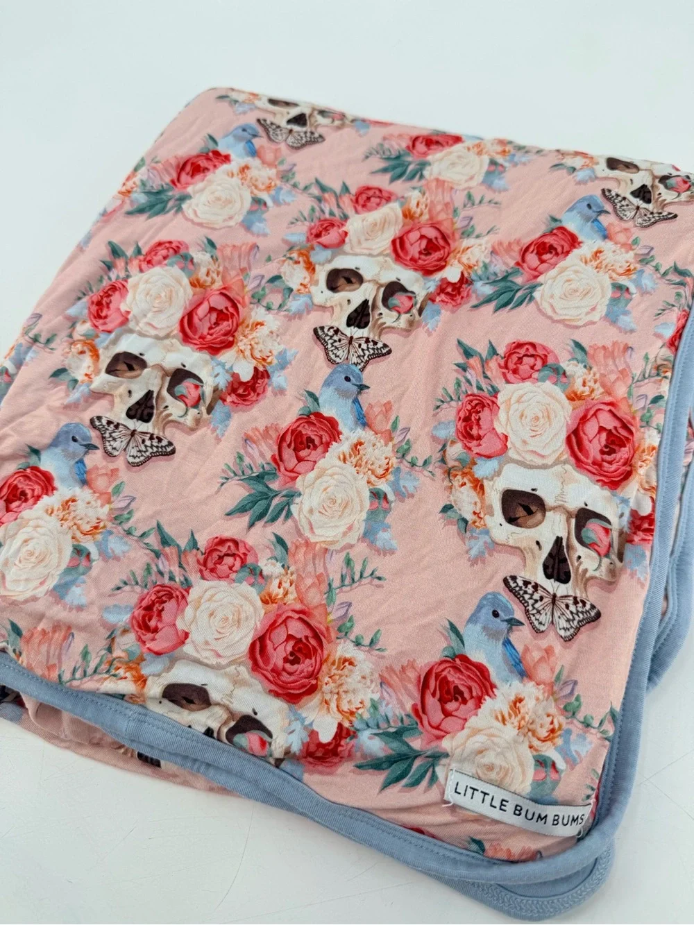 Little Bum Bums Bamboo Halloween Floral Skull Skeleton Blanket 60” x 60”